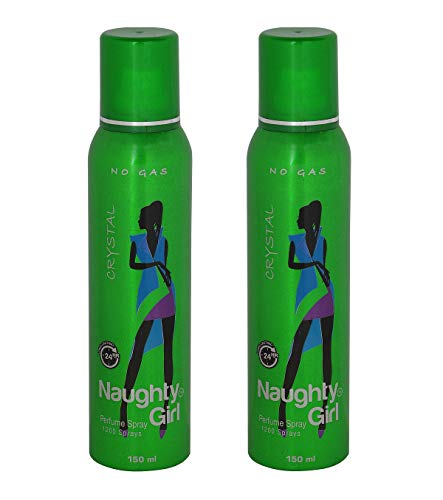 Naughty Girl Crystal No Gas Perfume Spray For Women- Pack Of 2 (150Ml Each)