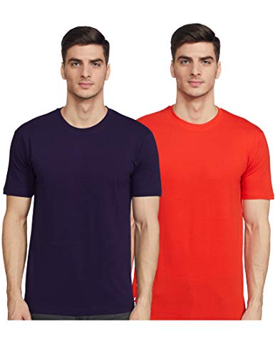 Joshua Tree Men’S Plain Regular Fit T-Shirt (Rb-03_Red And Black M)