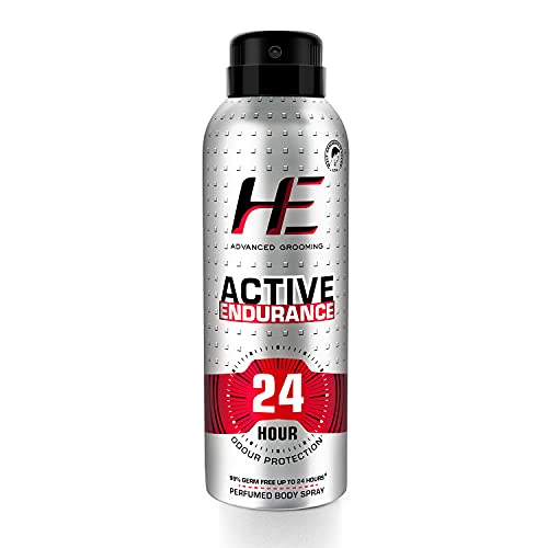 He Active Endurance Perfumed Body Spray 150Ml For Today’S Active Men, 24 Hour Odor Protection* 99% Germ Free Up To 24 Hours