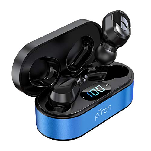 Ptron Bassbuds Wave Enc Bluetooth 5.3 Wireless In-Ear Tws Earbuds With Mic, 40Hrs Total Playtime, Movie Mode & Deep Bass, Low Latency, Stereo Calls, Smooth Touch Control & Type-C Fast Charging (Grey)