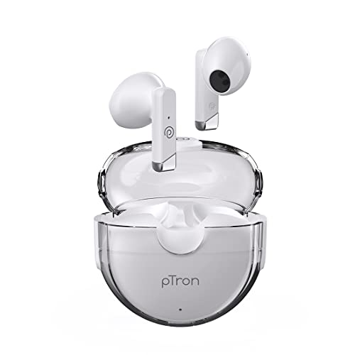 Ptron Bassbuds Plus True Wireless Bluetooth 5.0 In Ear Earbuds With, Deep Bass, Ipx4 Water/Sweat Resistant, Passive Noise Canceling, Up To 8Hrs Battery,Digital Display & With Mic(Blue & Black)