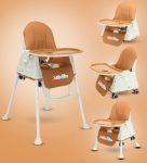 Little Olive 4 in 1 High Chair for kids(Brown)