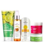 Vedicline Top to Toe Nourishment Skincare Combo, Pulls Out Dirt & impurities, Dead Skin Cells with Lime Oil and Almond Oil for Rejuvenation of Body, 490ml