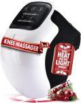 RICUZA Premium Knee Massager Joint Pain Relief with Red Light Heating Massage Therapy, Rechargeable Knee Heat Vibration Physiotherapy Machine for Arthritis, Muscle, Joint Pain for Women, Elder Age, Men – 1 Year Warranty
