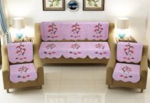 Flipkart SmartBuy Cotton Floral Sofa Cover(Pink Pack of 10)