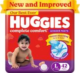 Huggies Complete Comfort Wonder Pants, India’s Fastest Absorbing Diaper | – L(42 Pieces)