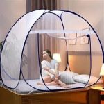 Privine Polyester Adults Washable Mosquito Net, Polyester Foldable King Size Bed,Double Bed,Queen Size Bed with Free Saviours(Suitable for 6ft x 6ft to 6.9ft x 6.9ft) – White Mosquito Net(Blue, Tent)
