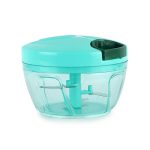 Cello Magic Hand Chopper M | Multi Utility Chopper | 3 Stainless Steel Blades | Vegetable and Fruits Chopper | 15 Cuts One Pull | (Chopper, Blade, Whipper) | 450 ml| Green
