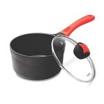Milton Pro Cook Die Cast Milk Pan with Lid and Handle, 2.15 Litre, Red