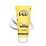 SUGAR POP SPF 50 Sunscreen with Vitamin C and Hyaluronic Acid – 50 gms – Lightweight | Non-greasy | No white cast | Suits all skin types