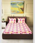 CARLTON LONDON 144 TC Cotton Double Floral Flat Bedsheet(Pack of 1, Multicolor 21)