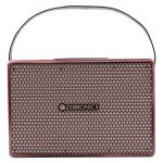 ZEBRONICS SARGAM 20 Watts Portable Wireless Bluetooth Speaker with Retro Design, 3.5mm Mic Port, Karaoke, Vegan Leather Carry Handle, Dual Drivers, USB, FM Radio, Built-in Rechargeable Battery