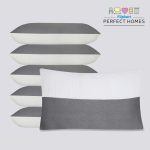 Flipkart Perfect Homes Home & furnish Microfibre Geometric Sleeping Pillow Pack of 6(White, Grey)