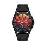 Diesel Leather Analog Black Dial Men Watch-Dz4658, Black Band