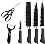 RDTrendz 6-Piece Stainless Steel Kitchen Knife Set – Includes Non-Stick Blades, Peeler, and Scissors – Essential Kitchen Cutlery Set for Cutting, Chopping, and Slicing Vegetables, Fruits & Meats