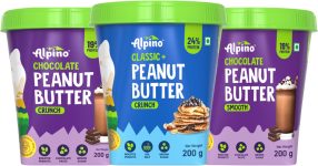 ALPINO Peanut Butter Combo Pack – Chocolate Smooth/Crunch & Classic Crunch(600 g, Pack of 3)