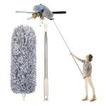 HOMIFYHUB – Long Handle Microfiber Feather Ceiling Duster Bendable & Extendable Fan Cleaning Duster with 100 inches Long Rod Handle Washable Duster | High Ceiling Fans Window Blinds Furniture