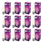 PHILIPS 4-watt Filament Candle LED Bulb | Clear Candle Bulb for Home & Decoration | Bulb Base: E27, Cool White | Pack of 12