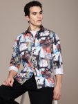 French Connection Men Printed Casual White Shirt