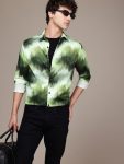 French Connection Men Dyed/Ombre Casual Green, Black Shirt
