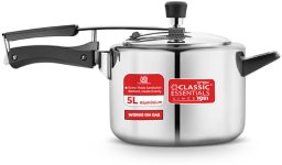 Classic Essentials Prochef Aluminium Pressure Cooker | ISI Certified Inner Lid Pressure Cooker 5 L Inner Lid Pressure Cooker(Aluminium)