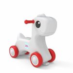 Amazon Brand – Jam & Honey Baby Pony Push Ride-On | for Kids 1-4 Years Old | Non-Toxic | Durable and Safe | Upto 20kgs Weight | Red & Grey
