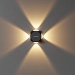 Murphy LED Outdoor Up/Down Wall Light – 6W, Warm White, (4 Multi-Directional Beams), IP65 Waterproof Aluminum Body, Pack of 1 (2-Year Warranty)