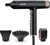 AGARO Royal BLDC Professional, Ionic technology, 110000 RPM, 3 Speed & 3 temp Setting Hair Dryer(2000 W, Black)