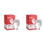 Eveready 50W LED Hammer Bulb | High CRI & High Efficiency | Energy Efficient | Mercury-Free | 4KV Surge Protection | 100 Lumens Per Watt |Cool Day Light (6500K) b22d (Pack of 2)