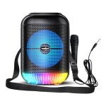 FRONTECH Portable Multi-Media Speaker with Bluetooth 5.0 |1800 mAh Long Battery Life | 15W Sound |Type-C Charging | TF Card Support| Immersive Sound – Black (SW-0202)