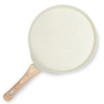 SOLARA Belmont Ceramic Dosa Tawa Non Stick Pan 28cm, Dosa Tawa Induction Base & Gas Compatible with Soft-Touch Handles, Flat Dosa Tava – Ivory