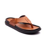 Michael Angelo Synthetic Leather Tan V Strap Sandal Comfortable Slippers for Men_41