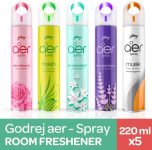Godrej Petal crush pink, Musk after smoke, Violet velly bloom, Morning misty meadow, Fresh lush green Spray Aer Spray 5 Bottle(5 x 220 ml)