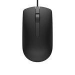 Dell MS116 Wired Optical Mouse – High Precision 1000DPI Sensor, USB Connectivity, Ergonomic Ambidextrous Design, Smooth Scrolling, Ideal for Office & Home Use – Black