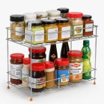 CHHAAP 2-Tier Stainless Steel Kitchen Storage Spice Rack and Container Organizer Space Saver Rack Counter top Stand Multipurpose Masala Stand (Pack of 1) (NHSP)