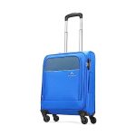 Aristocrat Cabin Oasis Plus Size Softshell Luggage (55 Cm) | Spacious Polyester Inline Trolley Bag with 4 Wheels and Combination Lock | Dazzling Blue | Unisex| 5 Year Warranty, Large