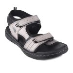 Red Chief Grey Leather Casual Sandals for Men