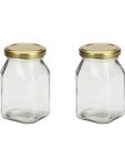 Somil Versatile Transparent Glass Jar – Pack of 2, 400 Ml Capacity, Perfect for Organizing Your Kitchen and Home, Size: 7.5 X 7.5 X 11 Cm, Food Grade
