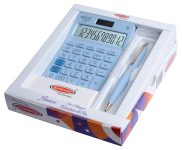 Bambalio Set of Elegant Calculator and Pen Blue