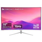 ZEBRONICS AC32FHD LED Curved 75Hz 80Cm (32″) (81.28 Cm) 1920×1080 Pixels FHD Resolution Monitor with HDMI + VGA Dual Input, Built-in Speaker, Max 250 Nits Brightness, Black