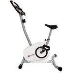 PowerMax Fitness BU-515-AL502 Steel Magnetic Exercise Upright Bike, Grey, White
