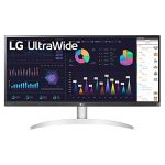 LG UltraWide 29 inch (73 cm) IPS FHD, 2560×1080 Pixels, Color Calibrated, 100Hz, 7W x 2 Inbuilt Speaker, USB-C, Display Port, HDMI, White Color-29WQ600