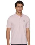 Peter England Men’s Regular Fit Branded Insignia Half Sleeve Polo T-Shirt | Cotton Rich | Premium Pique Weave, Large, Pink