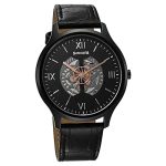 Sonata Unveil Quartz Multifunction Black Dial Leather Strap Watch for Men-7140NL05