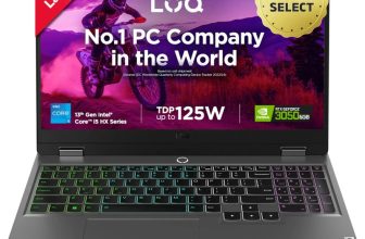 Lenovo LOQ Intel Core i5 13th Gen 13450HX – (16 GB/512 GB SSD/Windows 11 Home/6 GB Graphics/NVIDIA GeForce RTX 3050) LOQ 15IRX9D2 Gaming Laptop(15.6 Inch, Luna Grey, 2.38 kg, With MS Office)