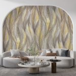 FOKRIM 300 cm yellow feather 40×300 Self Adhesive Sticker(Pack of 1)