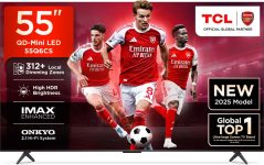 TCL 55Q6CS 139 cm (55 inch) Ultra HD (4K) Mini LED Smart Google TV 2025 Edition with High HDR Brightness | 312+ Dimming Zones | AiPQ Processor | 40 W ONKYO 2.1 Hi-Fi System(55Q6CS)