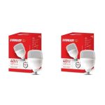 Eveready 40W LED Hammer Bulb | High CRI & High Efficiency | Energy Efficient | Mercury-Free | 4KV Surge Protection | 100 Lumens Per Watt | Cool Day Light (6500K) (Pack of 2)