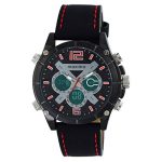 Maxima Leather Analog-Digital Multi-Colour Dial Men Watch – 60290Lmab, Black Band