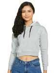 FUSEFIT Women’s Fleece Neck Hooded Sweatshirt (FFA-WT044-01-S-1199_Grey Melange_S)